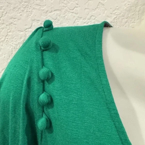 Anthropologie Minuet Green Fit and Flare Short Sleeve Dress - Picture 3 of 4